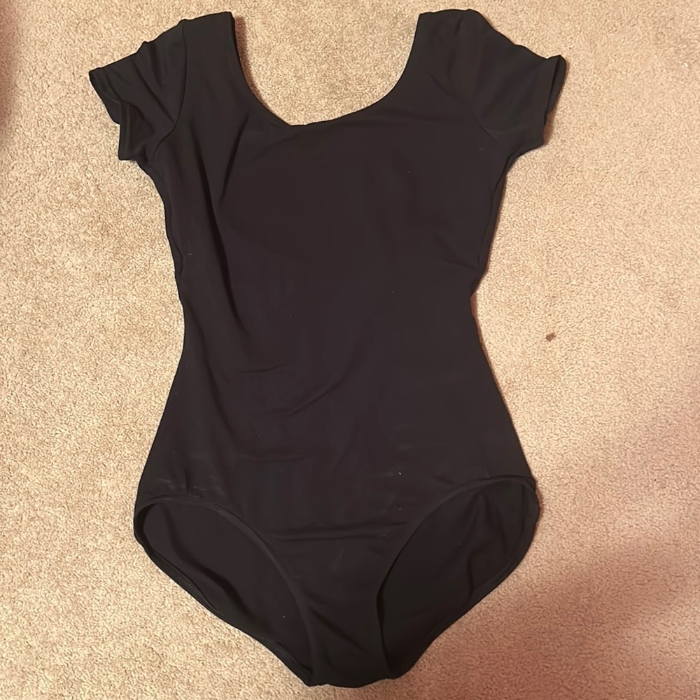 capezio black leotard size M